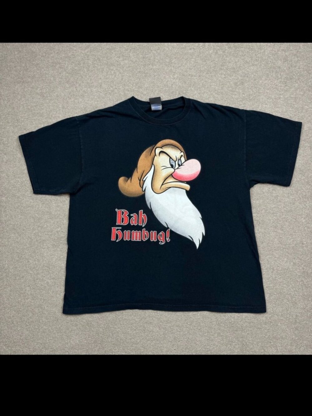 Vintage Snow White And The Seven Dwarves Graphic T Shirt Mens Size XL Black Tee